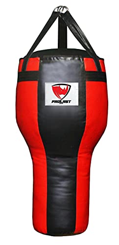 PROLAST 65 Pound Training Workout Equipment Exercise Hanging Filled Funnel Punching Bag for Hook, Uppercut, Boxing, MMA, & Muay Thai, Black & Red
