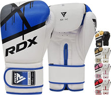 Load image into Gallery viewer, RDX Boxing Gloves EGO, Sparring Muay Thai Kickboxing MMA Heavy Training Mitts, Maya Hide Leather, Ventilated, Long Support, Punching Bag Workout Pads, Men Women Adult 8 10 12 14 16 oz
